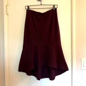 Ann Taylor Burgundy High-Low Skirt
